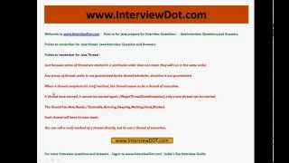 points to remember for thread java interview question and answer