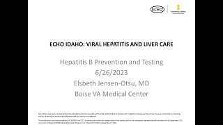 Hepatitis B Prevention and Testing - 6-26-2023