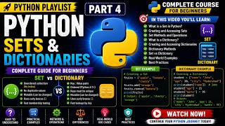 Learn Sets and Dictionaries in Python 🚀 | Python Course Part 4#part4 #python