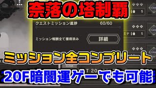 【ニーアリィンカーネーション】奈落の塔炎獄一節16F~20Fミッション全コンプリート+20Fの暗闇運ゲー編成