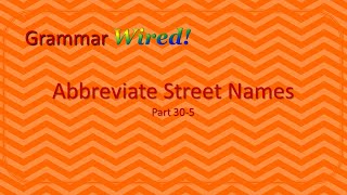 Abbreviate Street Names