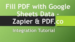 How to Fill PDF with Google Sheets Data using PDF.co and Zapier