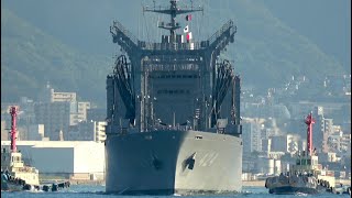 [4K]海上自衛隊 補給艦はまな 試運転から下関へ帰港 AOE-424 JS HAMANA - JMSDF, replenishment ship - 2021