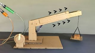 How to make remote control Hydraulic Crane from Cardboard |Cardboard craft|DIY