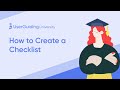 UserGuiding University - How to Create a Checklist