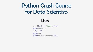 8 Python Crash Course for ML - List in Python | ML for Data Science