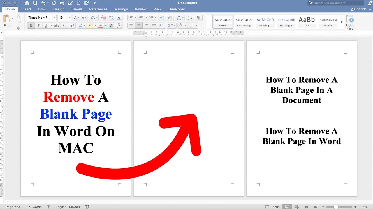 How To Remove A Blank Page In Word On MAC - YouTube