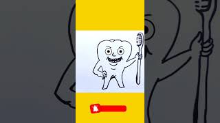 How to draw Teeth and toothpaste for kids art for kids😁😁