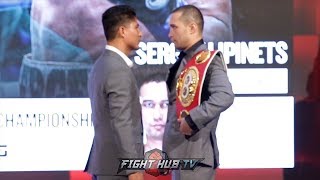 MIKEY GARCIA VS. SERGEY LIPINETS FULL FACE OFF VIDEO - SHOWTIME BOXING UPFRONTS