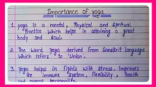 10 Lines Essay On Importance Of Yoga l International Yoga Day 21 June l Essay On Yoga l Yoga Day l