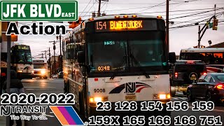 2020–2022 New Jersey Transit JFK BLVD east Bus Action (North Bergen)