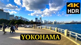 【4K HDR】Evening Walk | Walking around Yokohama Yamashita Park | Japan Walking Tour iPhone 12 Pro Max