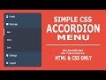 CSS Accordion Menu Without JavaScript - HTML and CSS Only