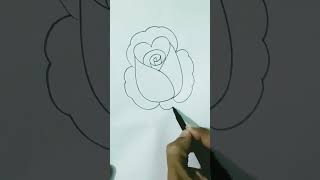 Quick simple and easy drawing with ❤️ l Rose drawing for beginner #shorts #viral