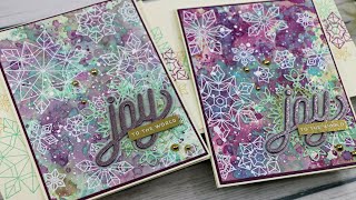 Distress Ink & Oxide Snowflake Backgrounds | AmyR Christmas 2020 Series #8