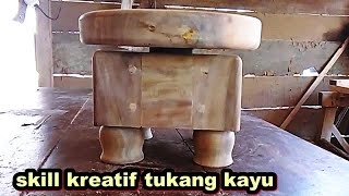 Trick Kerja Kreatif Tukang Kayu || Cara Bikin Dingklik Putar@Marni-TV