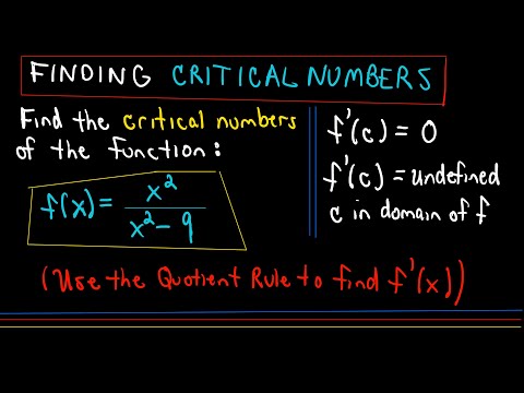 Finding Critical Numbers - Example 1 Finding Critical Numbers - Example 1