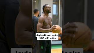 Jaylen Brown looks HUGE at Practice