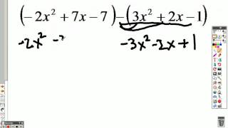 Algebra 6 3 Part 1 Examples on Adding Subtracting and Multiplying Polynomials