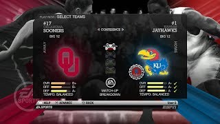 NCAA Basketball 10 (Rosters Updated for 2018 2019 Season) Oklahoma vs Kansas