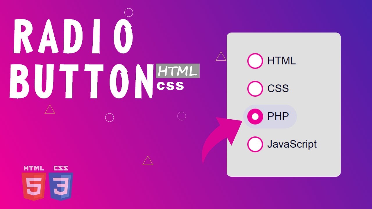 How To Create A Radio Button In HTML CSS | Custom Radio Button Html Css ...