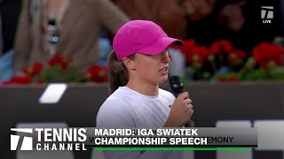 Iga Swiatek's 2024 Madrid Open Championship Speech | 2024 Madrid Final