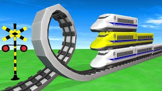 【踏切アニメ】つんだ新幹線 Railroad Crossing Train Animation