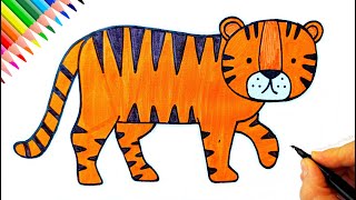 Kaplan Çizimi 🐯 Kaplan Nasıl Çizilir? - How To Draw a Cartoon Tiger - Kaplan Çizimi Kolay