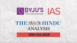 'The Hindu' Analysis for Oct 30, 2018.