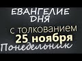 25 ноября, Понедельник. Евангелие дня 2024 с толкованием