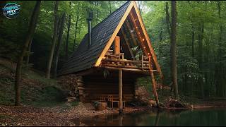 Man builds beautiful house in the forest @bogdanintheforest4382