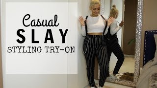 CASUAL LAZY STYLING TRY-ON OUTFITS | PRETTY LITTLE THING, MISSGUIDED, BOOHOO, FOREVER 21