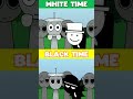 s reaction to black and white sprunki incredibox black