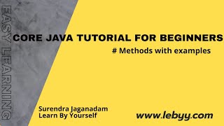 Methods with examples || Java Tutorial for Beginners