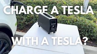 Charge a Tesla WITH a Tesla?