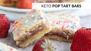 Keto POP TART BARS! Buttery, jammy, sugar-free deliciousness.