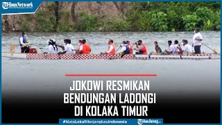 Jokowi Resmikan Bendungan Ladongi Naik Perahu Naga