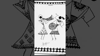 adivasi painting mandala art #mandalaart #shortsfeed #howtodraw #shortsviral #adivasiart #shorts