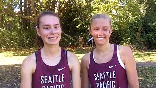 SPU WOMEN'S CROSS COUNTRY: Annika Esvelt and Maya Ewing (Oct. 7, 2023)