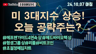 [초절정매집차트]#2024년10월7일#미 3대지수 상승! 오늘 공략주는?#애드바이오텍상한가#헝셩그룹상한가#에프앤가이드4연속상한가#리플#비트코인#초절정매집차트