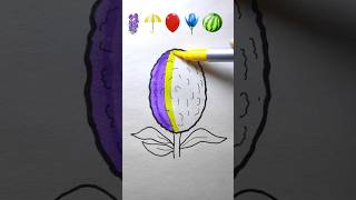 Creative satisfying art 🌷⛱️🎈🌹🍉 #shorts #drawing #painting #shortvideo #viralshorts #coloring