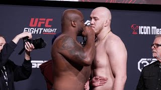 Derrick Lewis Shows Respect To Serghei Spivac At Faceoff | UFC Fight Night 218
