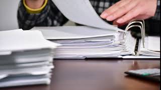 Time lapse. Working with documents.