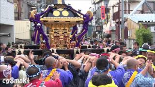 平成29年 梅島 小右衛門稲荷神社大祭 本社神輿宮入り道中