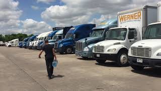 Tour of Werner Terminal, Dallas, TX Part 2 | Bobtail parking, trailer lot, entrance gate, turn-off