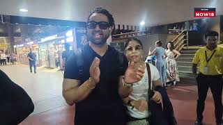 Indian Boxer Mary Kom \u0026 Producer Hitsh Chaudhary arrive at terminal 2 Mumbai airport.@mcmary.kom