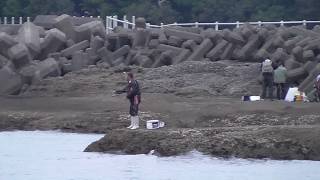 日曜日の田辺市天神崎元島釣人