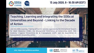 Teaching, Learning and Integrating the SDGs at Universities - Linking to the Decade of Action