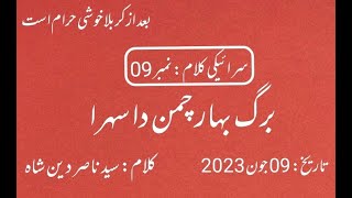 Barg Bahar Chaman Da Sehra | Saraki Noha | Poet: Syed Nasir Deen Shah | 09/2023
