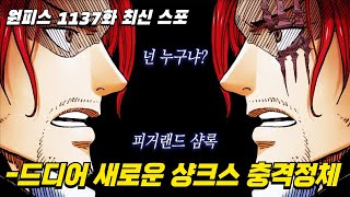 [원피스 1137화 최신 스포일러]미쳐버린 새로운 샹크스의 충격적인 정체 피거랜드 샴록 진짜 목적